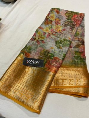 Pure organza printed sarees with price (9)