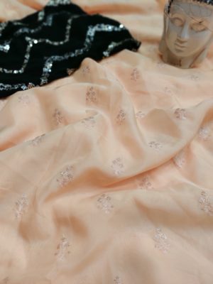 Soft falling organza sarees with blouse (7)