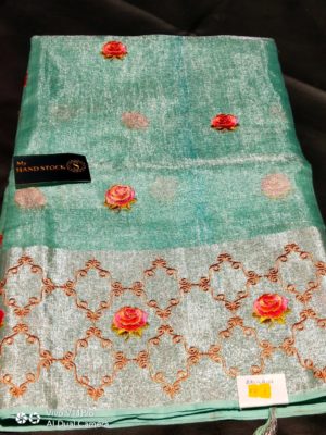 Tissue linen with floral design with blouse (6)