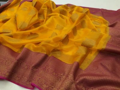 Banarasi georgette sarees with blouse (2)