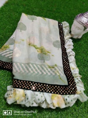Beautiful chiffon ruffle sarees (4)