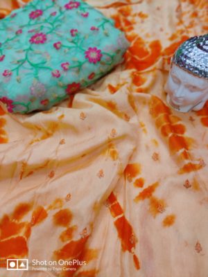 Beautiful chiniya silk sarees with blouse (6)