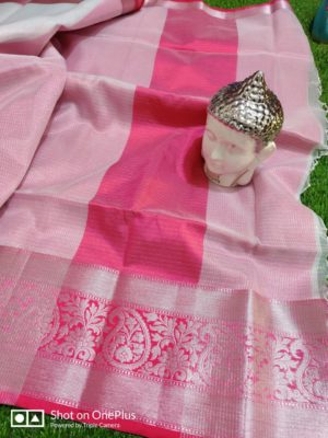 Beautiful silver tissue sarees with blouse (5)