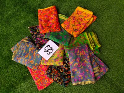 Chiffon printed sarees with blouse (4)