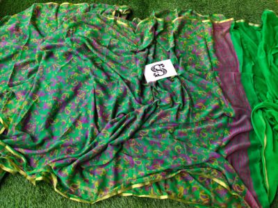 Chiffon printed sarees with blouse (9)