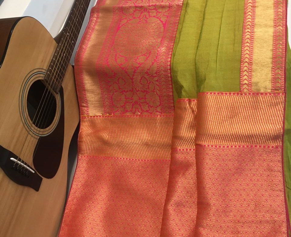Fancy banaras soft tussar silk saree with blouse (4)