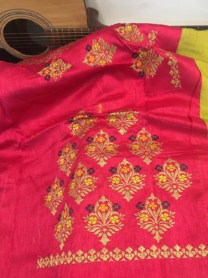 Fancy banaras soft tussar silk saree with blouse (5)
