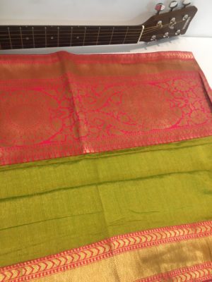 Fancy banaras soft tussar silk saree with blouse (6)