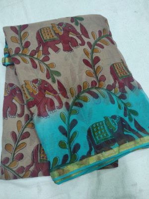 Georgette sarees with allover prints with blouse (1)