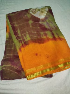 Georgette sarees with allover prints with blouse (12)