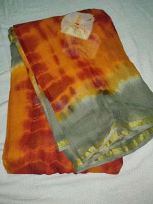 Georgette sarees with allover prints with blouse (18)