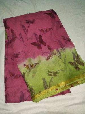 Georgette sarees with allover prints with blouse (2)
