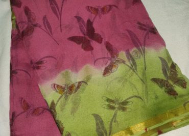 Georgette sarees with allover prints with blouse (2)