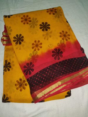 Georgette sarees with allover prints with blouse (4)