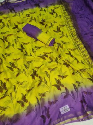 Georgette sarees with allover prints with blouse (6)
