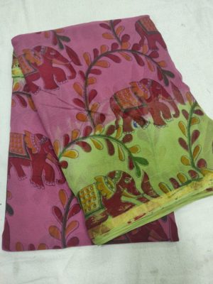 Georgette sarees with allover prints with blouse (7)