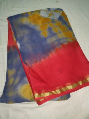Georgette sarees with allover prints with blouse (8)
