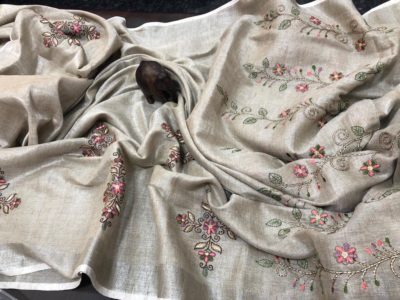Khadhi linen cotton sarees with blouse (2)