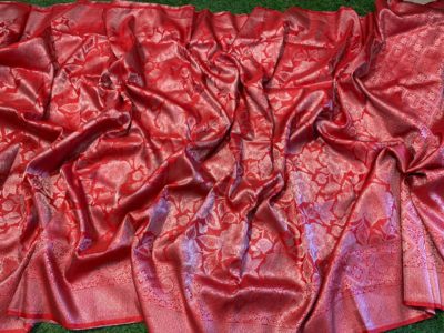 Kubera pattu sarees with silver weaving design with blouse (10)