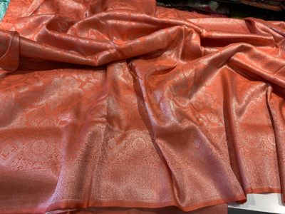Kubera pattu sarees with silver weaving design with blouse (2)