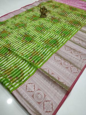 Latest floral organza sarees with border (18)
