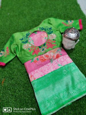 Latest soft banaras sarees with work blouse (15)