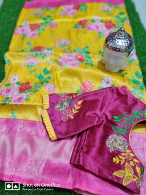 Latest soft banaras sarees with work blouse (16)