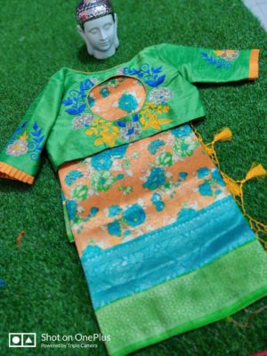 Latest soft banaras sarees with work blouse (7)