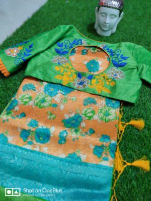 Latest soft banaras sarees with work blouse (8)