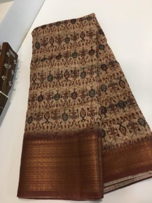 Lite weight digital print jute silk sarees (8)