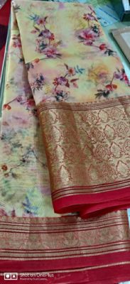 New kora digital printed sarees with border (17)