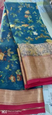 New kora digital printed sarees with border (23)