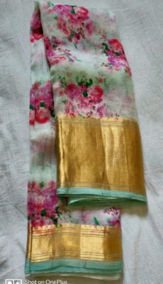 New kora digital printed sarees with border (30)