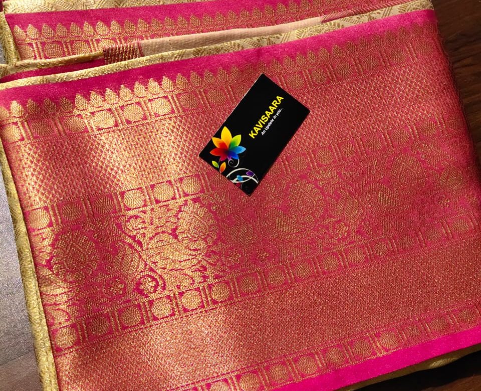 Pure banaras gold weaving tissue with blouse (2)