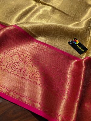 Pure banaras gold weaving tissue with blouse (5)