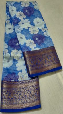 Pure chanderi kanchi border sarees with blouse (11)