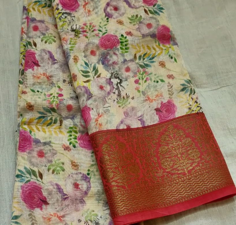 Pure chanderi kanchi border sarees with blouse (14)