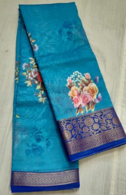 Pure chanderi kanchi border sarees with blouse (4)
