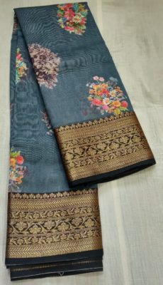 Pure chanderi kanchi border sarees with blouse (6)