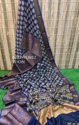 Pure chanderi printed sarees with border (15)