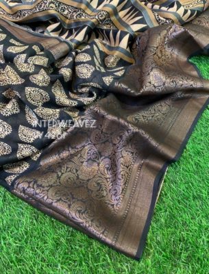 Pure chanderi printed sarees with border (21)