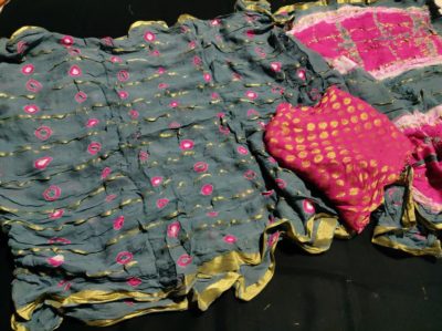 Pure georgette sarees with bandini prints (2)