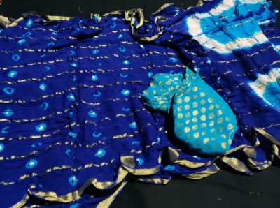 Pure georgette sarees with bandini prints (4)