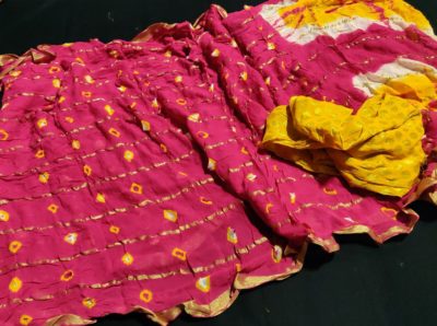 Pure georgette sarees with bandini prints (7)