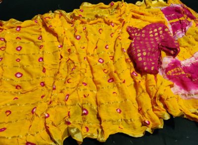 Pure georgette sarees with bandini prints (9)