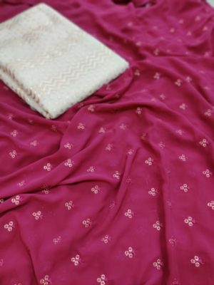Pure georgette sarees with printed blouse (6)
