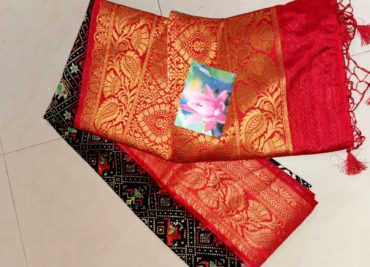 Pure jute silk sarees with contrast blouse (1)