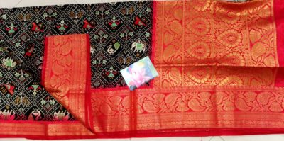 Pure jute silk sarees with contrast blouse (2)