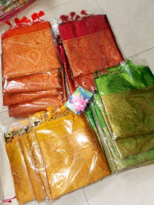 Pure jute silk sarees with contrast blouse (5)