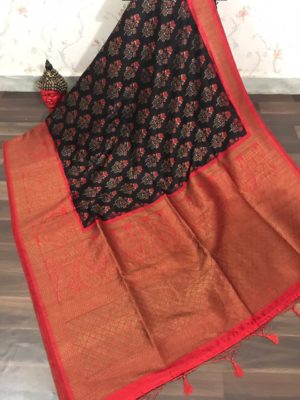 Pure kalamkari banaras silk sarees with blouae (10)